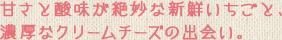 甘さと酸味が絶妙な新鮮いちごと、濃厚なクリームチーズの出会い。